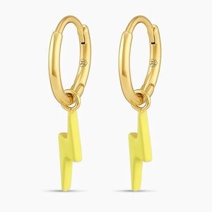 NWOT Gorjana 18k Gold Plated Lightning Prism Huggies Earrings